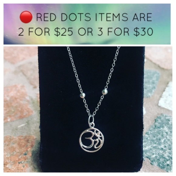 🔴SALE ! Silver boho om sign bead chain necklace - Picture 9 of 10